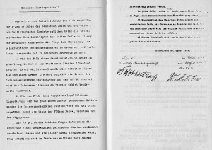 Подлинник секретного протокола к договору (немецкая версия)