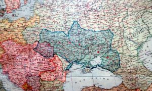 Украина на карте европы, изданной Украинским комитетом в Швейцарии (1916)