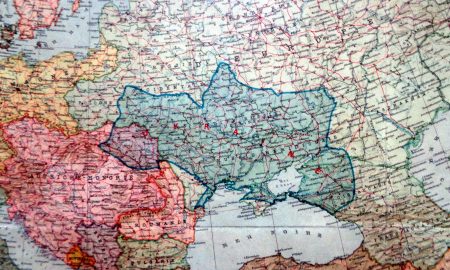 Украина на карте европы, изданной Украинским комитетом в Швейцарии (1916)