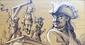 Юрій Журавель. Позбавлення Мазепи гетьманства, 2008 р. Ілюстрація до книги «Мазепа. Крок до правди» (К.: ГО «Не будь байдужим!», 2008, с.18).