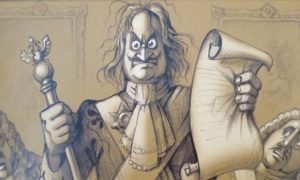 Юрій Журавель. Гнів Петра, 2008 р. Ілюстрація до книги «Мазепа. Крок до правди» (К.: ГО «Не будь байдужим!», 2008, с.13).