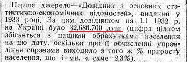 Вирізка зі статті С.Соснового Правда про голод на Україні в 1932–1933 роках» // «Нова Україна» (Харків), 8 листопада 1942 року. Джерело: Libraria. Архів української періодики онлайн